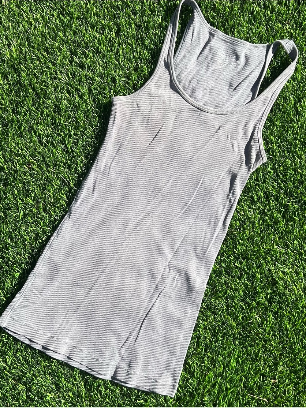 Women’s Gray Ribbed Tank Top - Sleek Everyday Layering